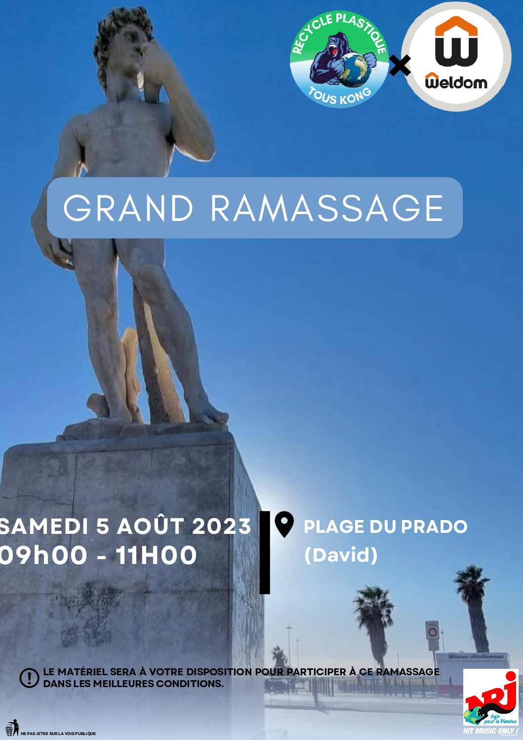 AFFICHE Weldom Ramassage pdf - Grand ramassage du 05/08/23 sur les plages Marseillaises